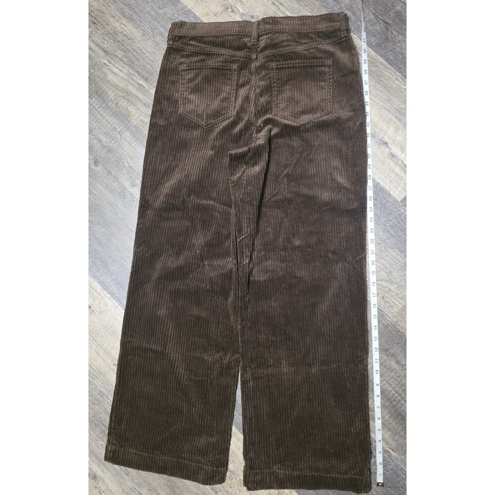 Lands End Corduroy Pants Womens sz 14 Brown Mid Rise Classic Cotton Blend Basic - Picture 3 of 5